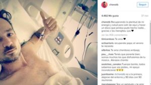 La selfie de Chano desde terapia intensiva