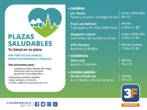 Tres de Febrero inaugura seis espacios nuevos para el programa Plazas Saludables