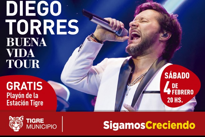 Diego Torres llega el 4 de Febrero a Tigre con “Buena Vida Tour”